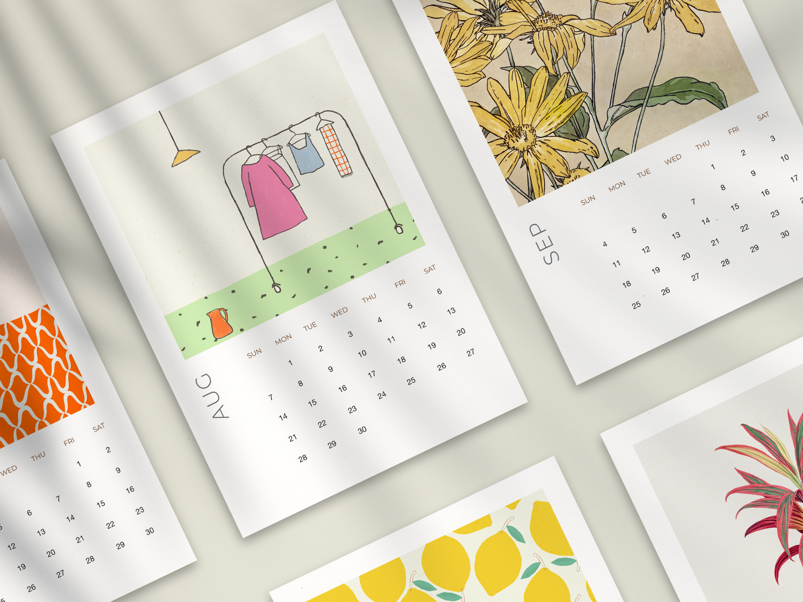 Boho illustration calendar design by Emilly Design | designbyemilly ...