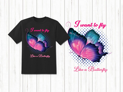 T-shirt | Butterfly T-shirt| Typography