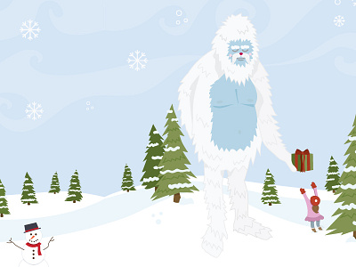 Unbelievable Holidays card christmas digital design digital illustration holidays illustration yetti