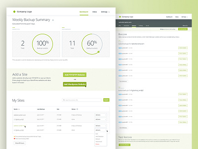 Web app dashboard