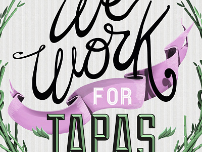 We work for tapas illustration tshirt