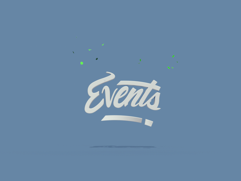 VII animation bounce bump c4d confetti design events logo motion type