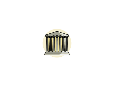 Day 13 day13 icon icondesign iconography illustration outline parthenon vector