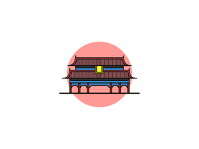 Day 16 day16 forbidden city icon icondesign iconography illustration outline vector