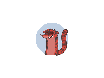 Red Rigby cartoon network iconography illustration outline regular show rigby vector