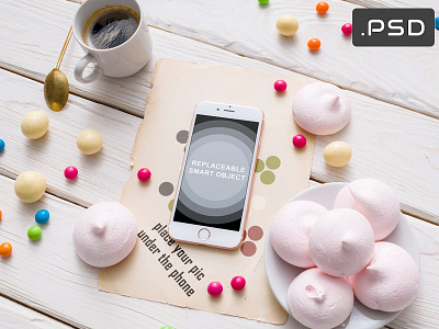 iPhone 6s PSD Mock-Up app cafe candies candy coffee food iphone kiss mock up psd sweet ui