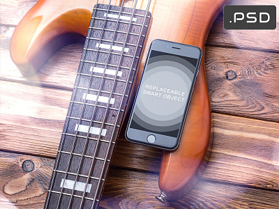 iPhone 6s Mock-Up app device guitar iphone mock up mockup music psd screen smart phone template