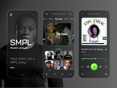 SIMPLE musik player, app concept app design figma interface player ui