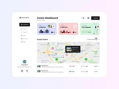 Dashboard for buying/selling or renting houses, concept app concept design figma interface ui