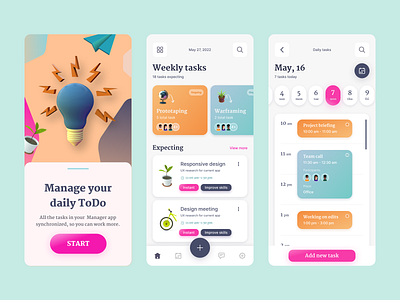 Daily manager ToDo, app concept app branding concept design figma interface manager ui