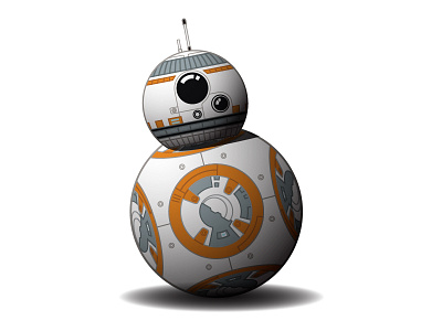 BB-8 awakens bb8 droid force illustration r2d2 star the vector wars