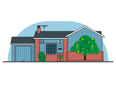 Family Home Illustration WIP brick family home house illustration in logo progress wip work