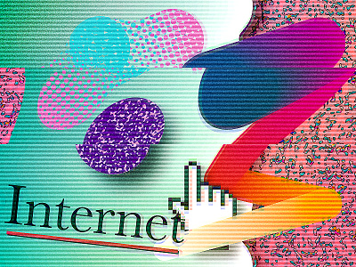 America Online for Internet aol illustrator internet mouse net retro surfing vapor vector wave