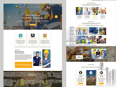 Construction PSD template branding design graphic design minimal typography ui