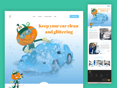 Car Wash - Website about car car repair car wash design header homepage landing landing page layouts minimal car design ui ui design user interface ux ux design vehicle wash wash website website design