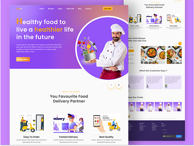 Healthy Living Landing Page Website design food food website foods fruit health landing page health website healthly home hungry hunter landing page landing page ui ui design user interface ux ux design