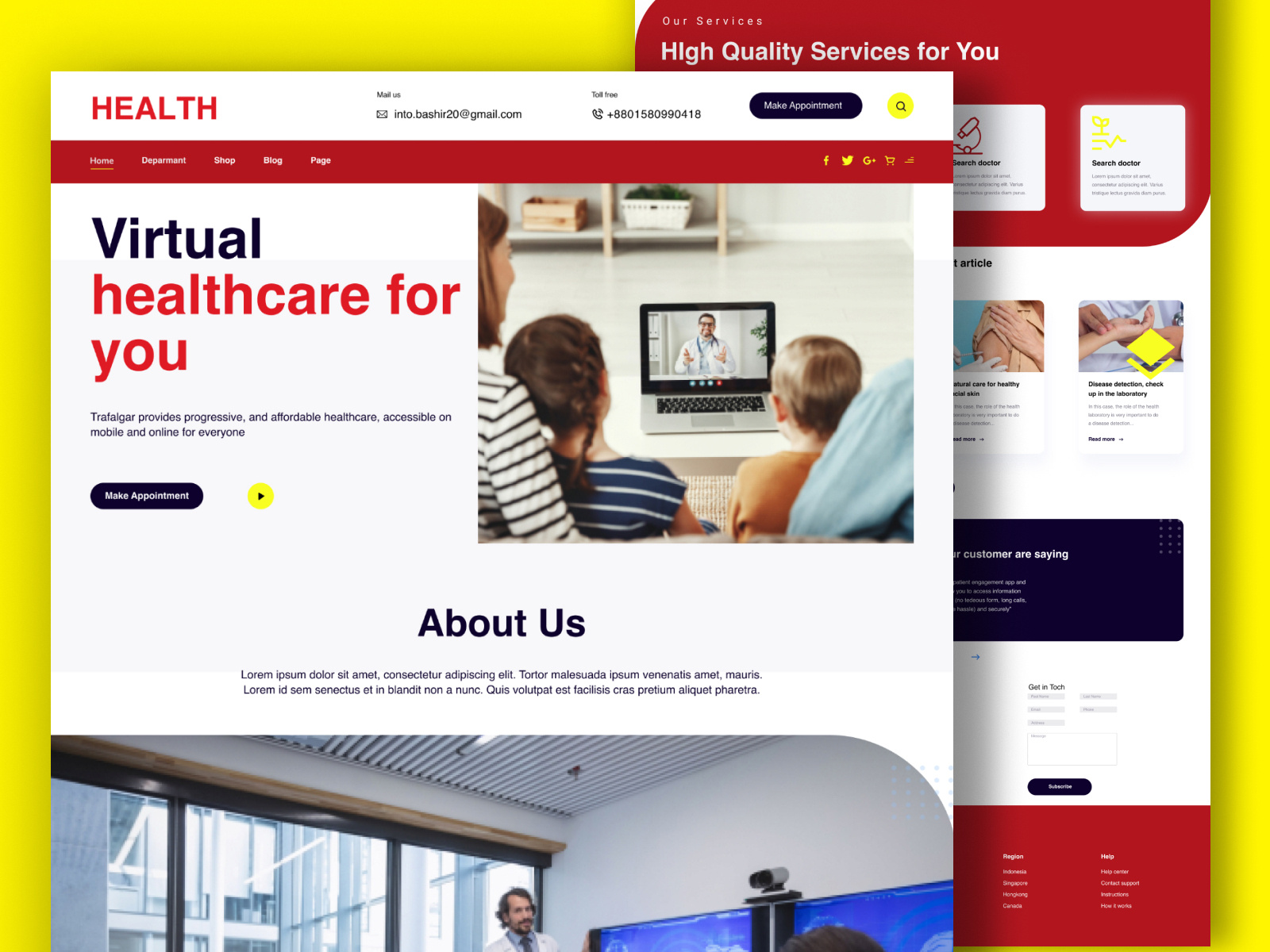 Health Landing page design by MD ABDUL BASHIR on Dribbble