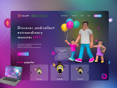 NFT Home page design 3d illustration logo nft nft design nft landing page design nft website solana token ui design ux design website desgin