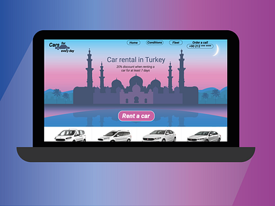 Istanbul silhouette for car rental website.