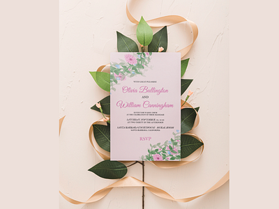 Wedding invitation with watercolor paints adobe illustrator branding design graphic design illustration invitation invitation to order ui ux vector watercolour wedding wedding card wedding invitation