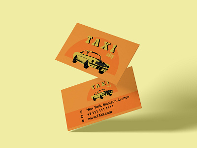 Business card for taxi in retro style adobe illustrator branding business business card car company design ford 350 gt graphic design illustration logo service taxi typography vector