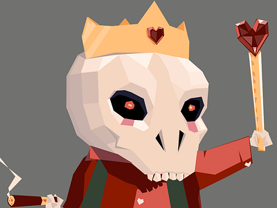 Rei Calavera - King of Mambo Town character illustration lowpoly skull