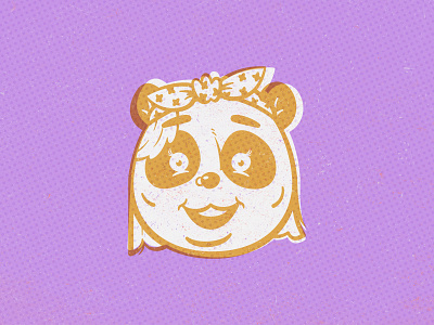Grainstorm Manda bear face illustration panda panda bear portrait vector