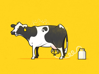 Dairy Cow clean cow dairy happy holstein illustration milk sparkles vector