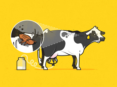 Mangy Cow cow dairy dirty illustration milk sad vector