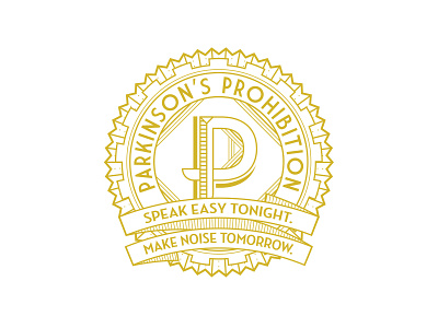 Parkinson's Prohibition art deco design logo vector
