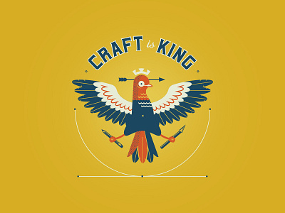 Dovetail: Craft is King arrow bird craft craftmanship crown dove dovetail illustration vector