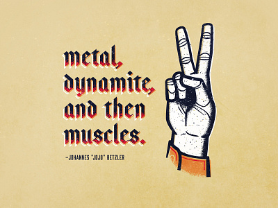 the strongest thing in the world dynamite hand illustration metal muscles peace rabbit vector