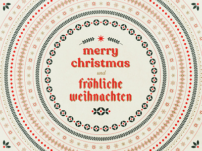 Merry Christmas und Fröhliche Weihnachten christmas evergreen garland holly pattern snowflake star type weihnachten wreath