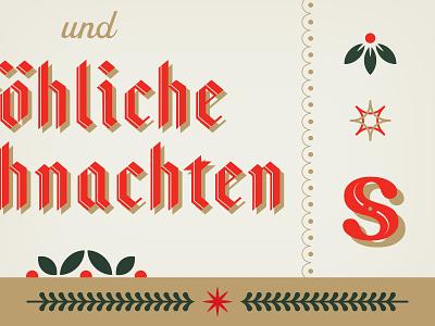 Christmas und Weihnachten Detail christmas garland holly letters pattern snowflake star type typography umlauts weihnachten