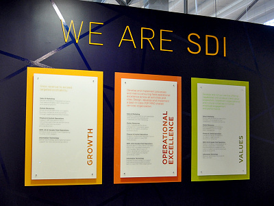 Interior Installation for SDI branding design environmental environmental graphics layout