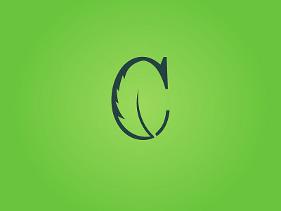 Leafy C c eco green icon letter lettering nature symbol typography