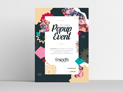 Seeb London Event Poster abstract banner branding colourful event geometry identity layout pattern poster print