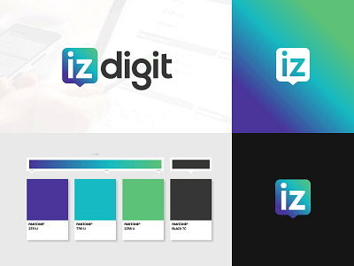 Izdigit digital marketing agency advertising agency branding digital gradient icon identity logo marketing pantone social vignette