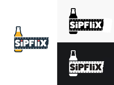 Sipflix Branding Exercise 2 beer beer art beer bottle beer label bottle branding design flix illustration logo movie photoshop reel typography vector
