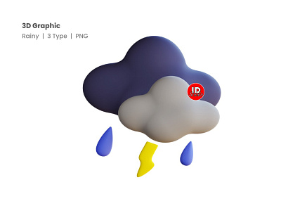 3D Graphic Rainy icon