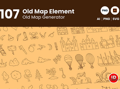 107 Old Map Element 107 old map element bouquet