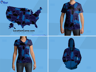 Seamless Pattern of Blue Map of USA Designed For Locationcamo.co app branding design graphic design icon illustration logo pattern tshirt vector