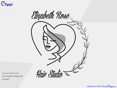 Line Art Logo of Elizabeth Rose Hair Studio Designed For Client best logo designer graphic design line art logo line art logos logo designer need graphic designer need logo designer