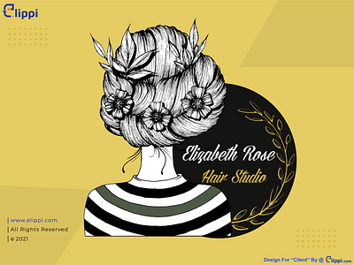 Mascot Logo of Elizabeth Rose Hair Studio Designed For Client