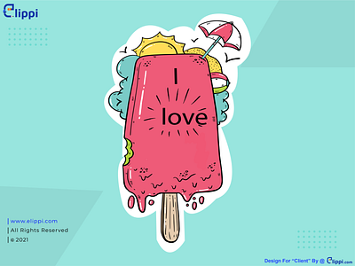 Watercolor Beachy Icecream Illustration Done For Client design graphic design ice cream illustration need graphic designer vector watercolor art watercolor illustration