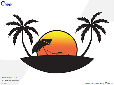 Beach Silhouette Logo Design For Client branding design graphic design logo logo design need graphic designer need logo designer silhouette designer silhouette logo design vector