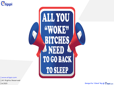 "All You Woke Bi... Need To Go Back To Sleep" Sticker Design branding design graphic design need graphic designer need sticker design need sticker designer sticker sticker design sticker designer