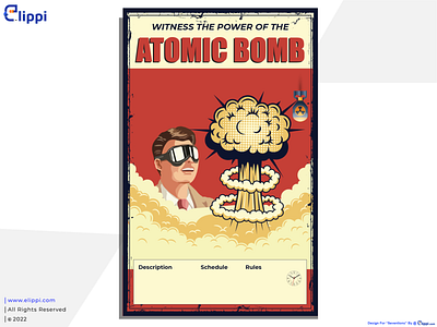 Bomb Explosion Vintage Poster Design For Client