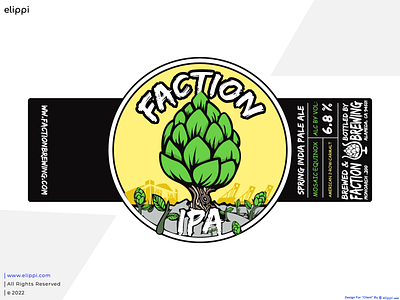 Faction Brewing Illustrated Poster Design For Client branding design elippi elippi official graphic design label label design need designer need graphic designer poster design poster designer vector