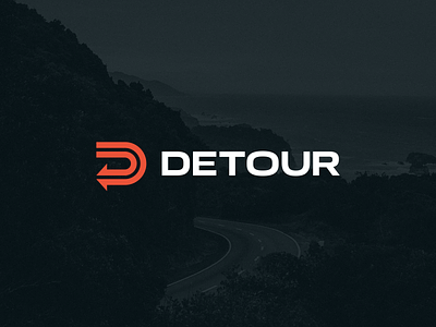 Detour Logo brand mark branding design detour highway logo road symbol typography